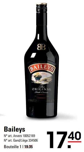 Promoties Baileys - Baileys - Geldig van 14/03/2024 tot 30/03/2024 bij Sligro