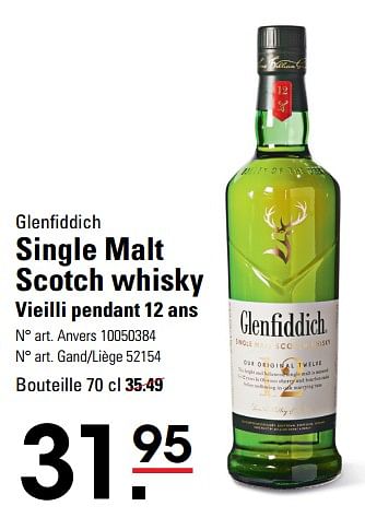 Promoties Glenfiddich single malt scotch whisky - Glenfiddich - Geldig van 14/03/2024 tot 30/03/2024 bij Sligro