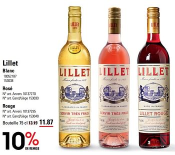Promoties Lillet blanc - Lillet - Geldig van 14/03/2024 tot 30/03/2024 bij Sligro