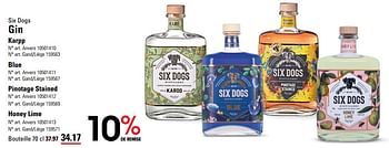 Promoties Six dogs gin karpp - Six dogs - Geldig van 14/03/2024 tot 30/03/2024 bij Sligro