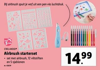 Promoties Airbrush starterset - Crelando - Geldig van 27/03/2024 tot 02/04/2024 bij Lidl