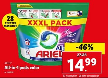 Promoties All-in-1 pods color - Ariel - Geldig van 27/03/2024 tot 02/04/2024 bij Lidl