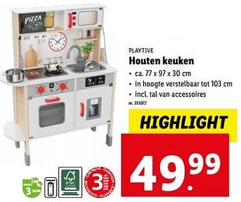 Promoties Houten keuken - Playtive - Geldig van 27/03/2024 tot 02/04/2024 bij Lidl