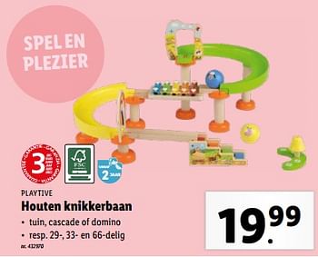 Promoties Houten knikkerbaan - Playtive - Geldig van 27/03/2024 tot 02/04/2024 bij Lidl
