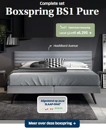 Promotions Boxspring bs1 pure elektrische - Ergosleep - Valide de 19/04/2024 à 04/05/2024 chez Sleeplife