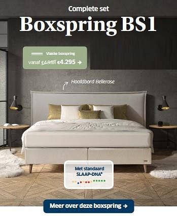 Promotions Boxspring bs1 vlakke - Ergosleep - Valide de 19/04/2024 à 04/05/2024 chez Sleeplife