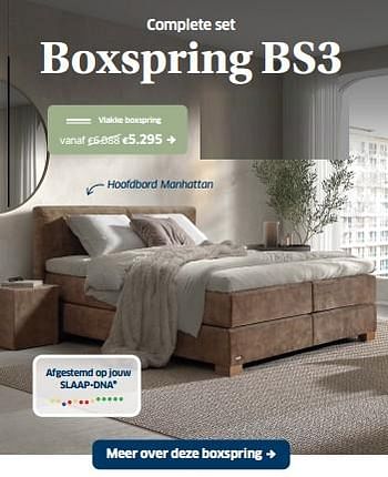 Promotions Boxspring bs3 vlakke - Ergosleep - Valide de 19/04/2024 à 04/05/2024 chez Sleeplife