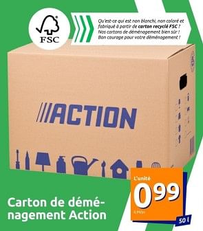 Promotions Carton de déménagement action - Produit Maison - Action - Valide de 20/03/2024 à 26/03/2024 chez Action