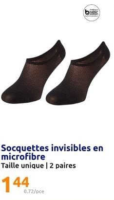 Promotions Socquettes invisiblesen microfibre - Produit Maison - Action - Valide de 20/03/2024 à 26/03/2024 chez Action