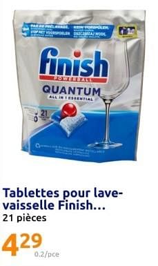 Promotions Tablettes pour lave vaisselle finish - Finish - Valide de 20/03/2024 à 26/03/2024 chez Action