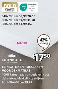Elin satijnen hoeslaken voor dekmatras-Kronborg