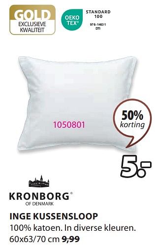 Promoties Inge kussensloop - Kronborg - Geldig van 18/03/2024 tot 07/04/2024 bij Jysk