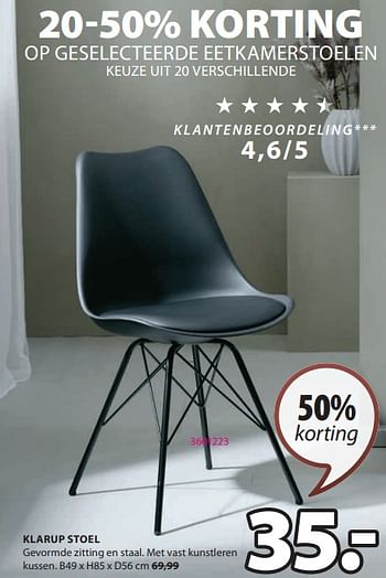Promotions Klarup stoel - Produit Maison - Jysk - Valide de 18/03/2024 à 07/04/2024 chez Jysk