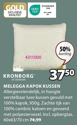 Promoties Melegga kapok kussen - Kronborg - Geldig van 18/03/2024 tot 07/04/2024 bij Jysk