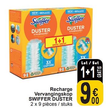 Promotions Recharge vervangingskop swiffer duster - Swiffer - Valide de 19/03/2024 à 25/03/2024 chez Cora