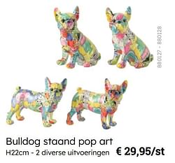 Bulldog staand pop art