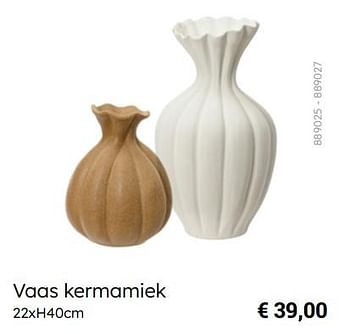 Promoties Vaas kermamiek - Huismerk - Multi Bazar - Geldig van 08/03/2024 tot 30/06/2024 bij Multi Bazar