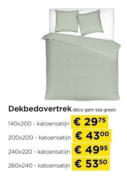 Promotions Dekbedovertrek deco gem sea green - Produit maison - Molecule - Valide de 01/03/2024 à 31/03/2024 chez Molecule