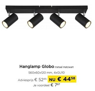 Promotions Hanglamp globo metaal matzwart - Globo - Valide de 01/03/2024 à 31/03/2024 chez Molecule