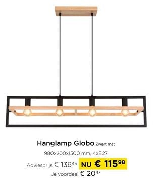 Promotions Hanglamp globo zwar mat - Globo - Valide de 01/03/2024 à 31/03/2024 chez Molecule