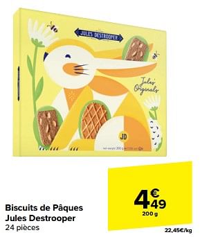 Promotions Biscuits de pâques jules destrooper - Jules Destrooper - Valide de 20/03/2024 à 02/04/2024 chez Carrefour
