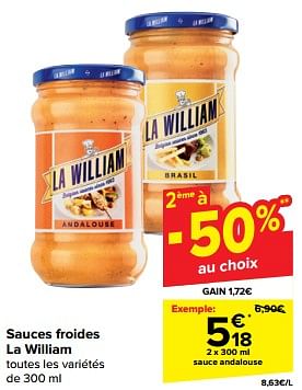 Promoties Sauce andalouse - La William - Geldig van 20/03/2024 tot 02/04/2024 bij Carrefour