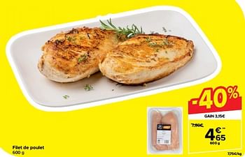 Promotions Filet de poulet - Produit maison - Carrefour  - Valide de 20/03/2024 à 02/04/2024 chez Carrefour