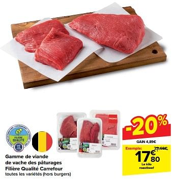 Promoties Gamme de viande de vache des pâturages filière qualité carrefour - Huismerk - Carrefour  - Geldig van 20/03/2024 tot 02/04/2024 bij Carrefour