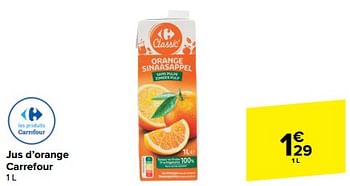 Promoties Jus d’orange carrefour - Huismerk - Carrefour  - Geldig van 20/03/2024 tot 02/04/2024 bij Carrefour