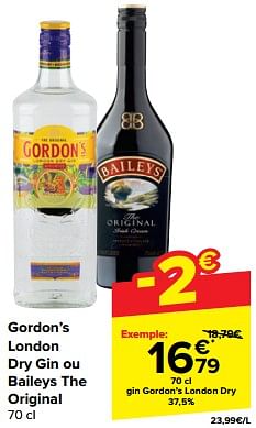 Promoties Gin gordon’s london dry - Gordon's - Geldig van 20/03/2024 tot 02/04/2024 bij Carrefour