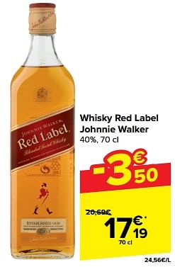 Promotions Whisky red label johnnie walker - Johnnie Walker - Valide de 20/03/2024 à 02/04/2024 chez Carrefour