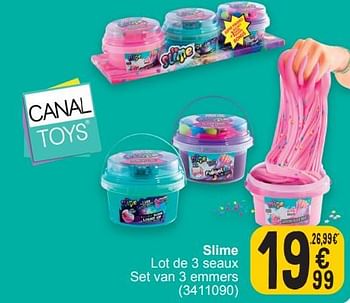 Promoties Slime lot de 3 seaux set van 3 emmers - Canal Toys - Geldig van 19/03/2024 tot 30/03/2024 bij Cora
