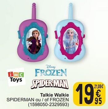 Promoties Talkie walkie spiderman ou - of frozen - IMC Toys - Geldig van 19/03/2024 tot 30/03/2024 bij Cora