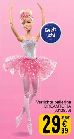 Promoties Verlichte ballerina dreamtopia - Mattel - Geldig van 19/03/2024 tot 08/04/2024 bij Cora