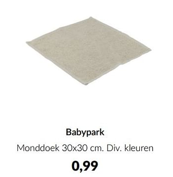 Promoties Babypark monddoek - Huismerk - Babypark - Geldig van 11/03/2024 tot 08/04/2024 bij BabyPark