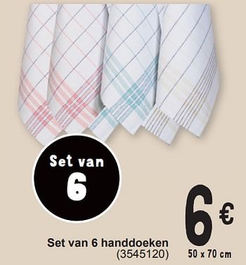 Promoties Set van 6 handdoeken - Huismerk - Cora - Geldig van 19/03/2024 tot 30/03/2024 bij Cora