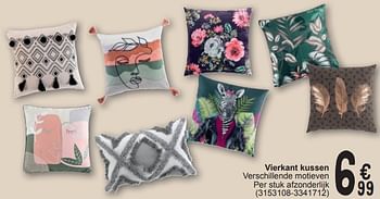 Promotions Vierkant kussen - Produit maison - Cora - Valide de 19/03/2024 à 30/03/2024 chez Cora