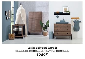 Promoties Europe baby beau walnoot - Europe baby - Geldig van 11/03/2024 tot 08/04/2024 bij BabyPark