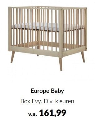 Promoties Europe baby box evy - Europe baby - Geldig van 11/03/2024 tot 08/04/2024 bij BabyPark