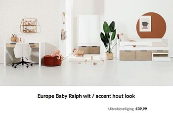 Promoties Europe baby ralph wit - accent hout look uitvalbeveiliging - Europe baby - Geldig van 11/03/2024 tot 08/04/2024 bij BabyPark