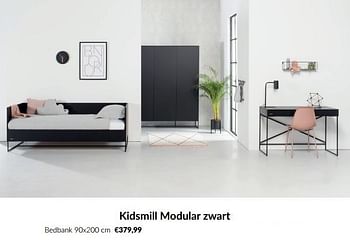Promoties Kidsmill modular zwart bedbank - Kidsmill - Geldig van 11/03/2024 tot 08/04/2024 bij BabyPark