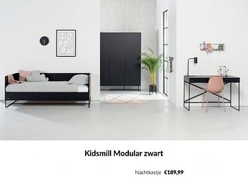 Promoties Kidsmill modular zwart nachtkastje - Kidsmill - Geldig van 11/03/2024 tot 08/04/2024 bij BabyPark