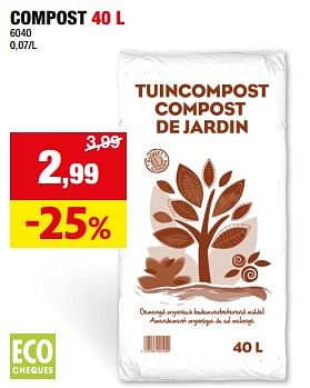 Promoties Compost - Huismerk - Hubo  - Geldig van 20/03/2024 tot 31/03/2024 bij Hubo