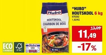 Promoties Hubo houtskool - Huismerk - Hubo  - Geldig van 20/03/2024 tot 31/03/2024 bij Hubo