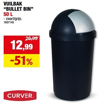 Promotions Vuilbak bullet bin - Curver - Valide de 20/03/2024 à 31/03/2024 chez Hubo