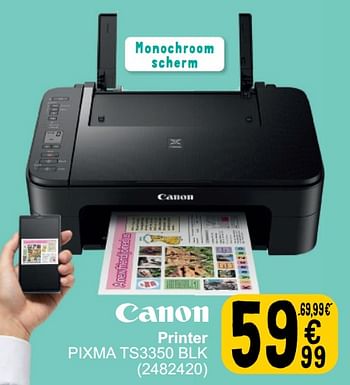 Promotions Canon printer pixma ts3350 blk - Canon - Valide de 19/03/2024 à 30/03/2024 chez Cora