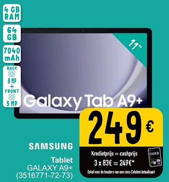 Promoties Samsung tablet galaxy a9+ - Samsung - Geldig van 19/03/2024 tot 30/03/2024 bij Cora