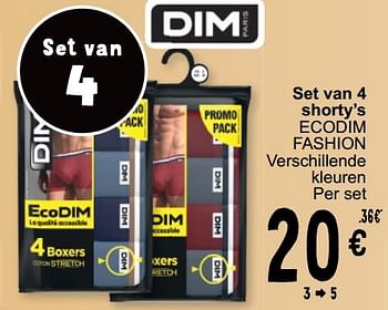Promotions Set van 4 shorty`s ecodim fashion - Dim - Valide de 19/03/2024 à 30/03/2024 chez Cora