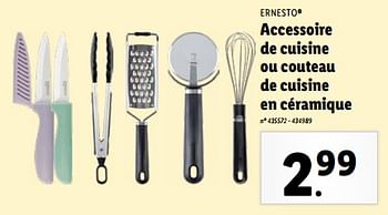 Promoties Accessoire de cuisine ou couteau de cuisine en céramique - Ernesto - Geldig van 27/03/2024 tot 02/04/2024 bij Lidl