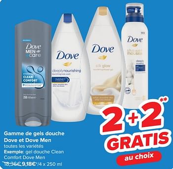 Promotions Gel douche clean comfort dove men - Dove - Valide de 20/03/2024 à 02/04/2024 chez Carrefour